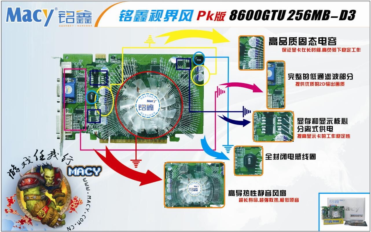 铭鑫视界风系列 8600GT-256D3 辉煌版
