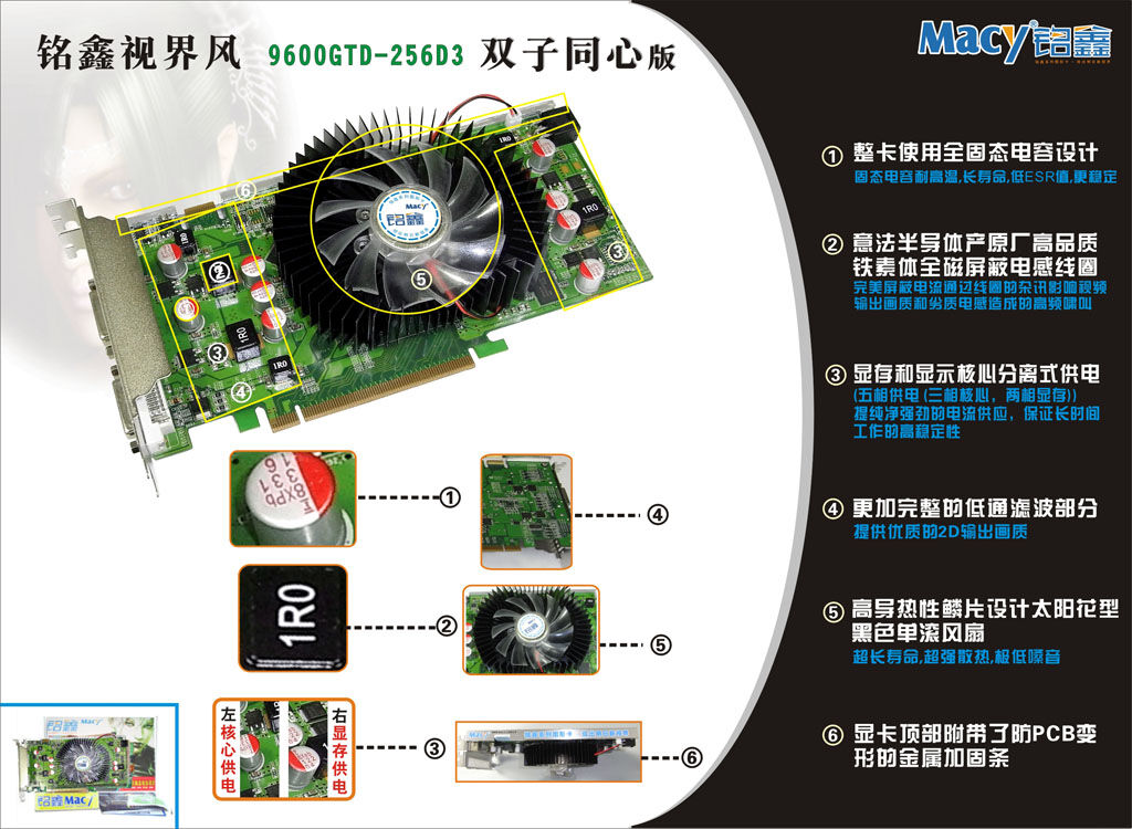 铭鑫视界风系列 9600GTD-256D3 辉煌版