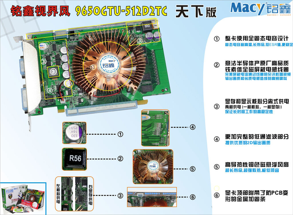 铭鑫视界风系列 9650GTU-512D2TC 天下版