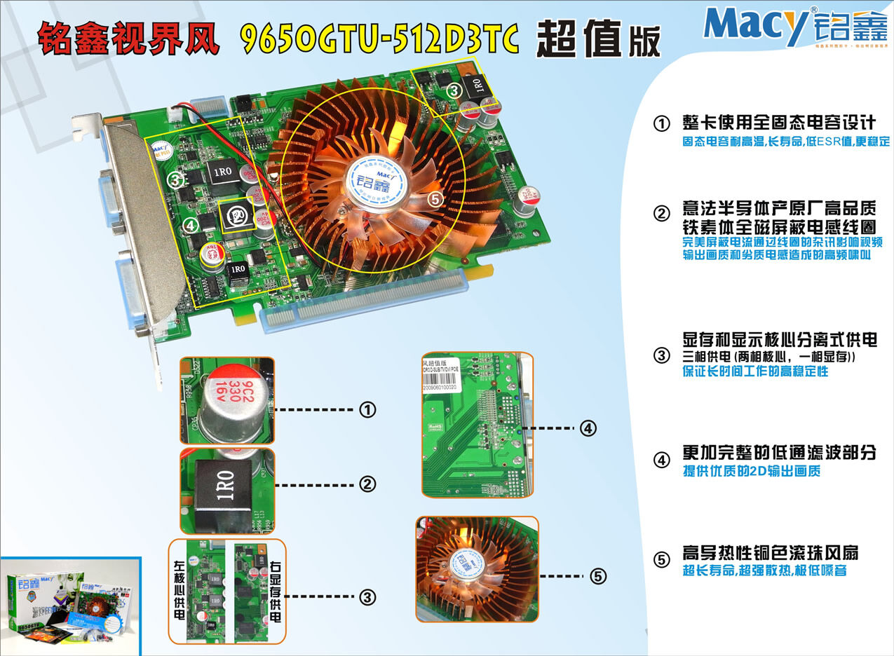 铭鑫视界风系列 9650GTU-512D3TC 超值版
