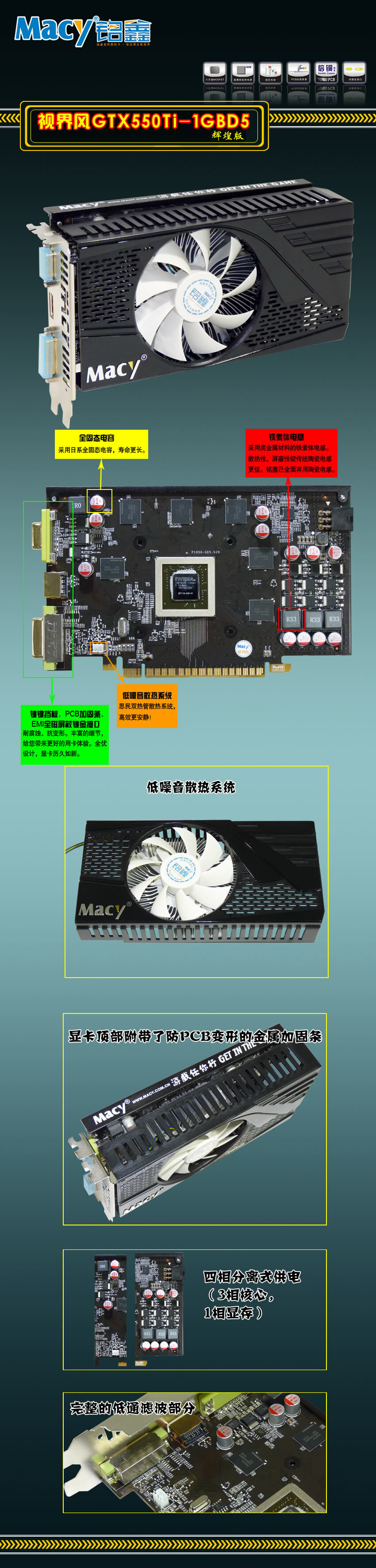 铭鑫视界风 GTX550Ti-1GBD5 辉煌版