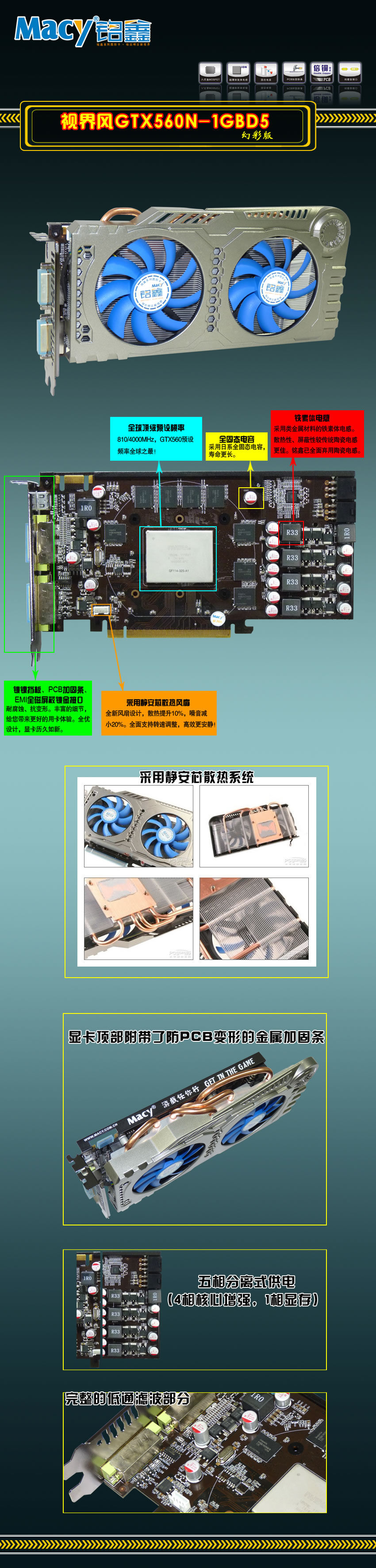 铭鑫视界风 GTX560N -1GBD5 幻彩版