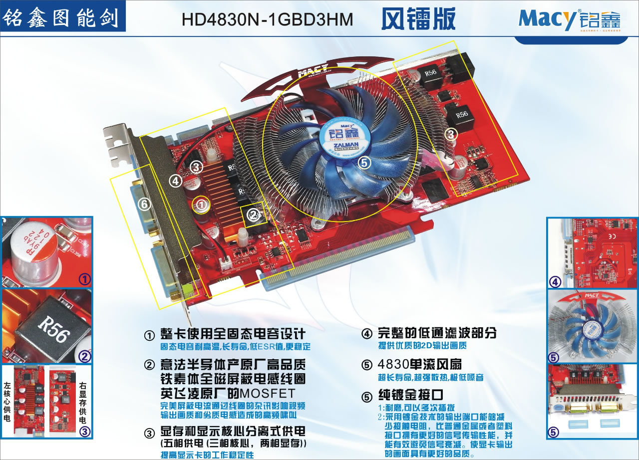 铭鑫图能剑系列 HD4830N-1GBD3HM 游戏版