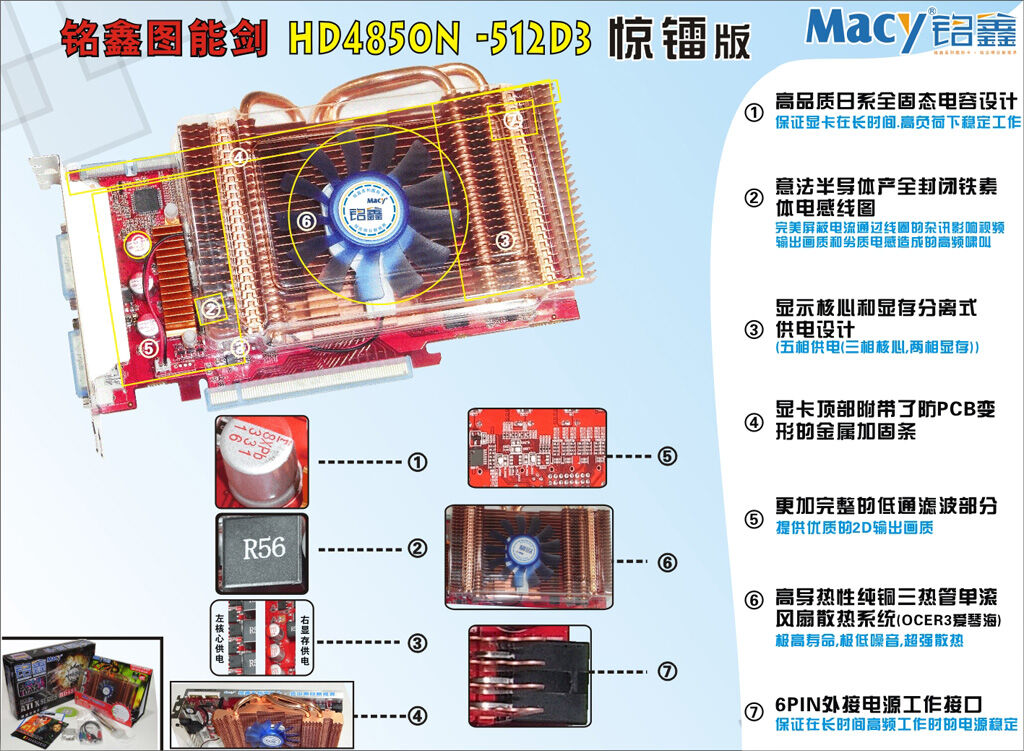 铭鑫图能剑系列 HD4850N-512D3 游戏版